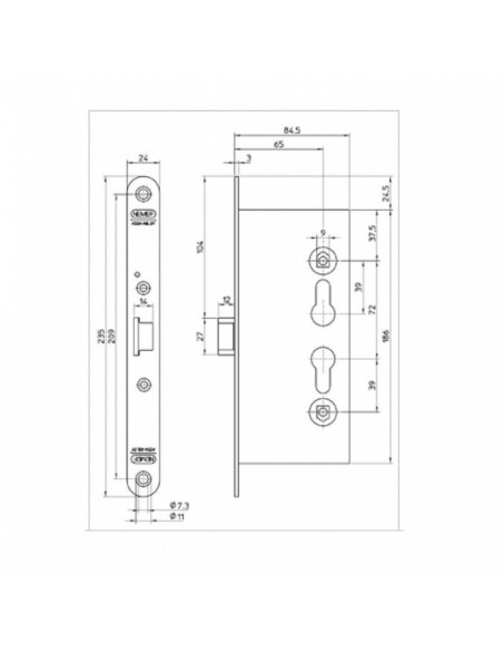 Κλειδαριά μπάρας πανικού για πυράντοχη πόρτα