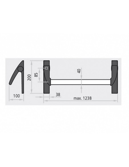 Emergency bar for fireproof door  Emergency bar for fireproof door