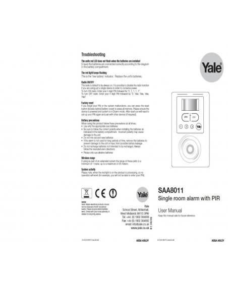Motion Detector Alarm Yale