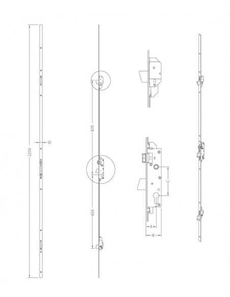 κλειδαριά ασφαλείας μαχαιρωτή 3 σημείων 35αρα με ρυθμιζόμενη άνω γλώσσα κλειδαριά ασφαλείας μαχαιρωτή 3 σημείων 35αρα με ρυθμιζόμενη άνω γλώσσα