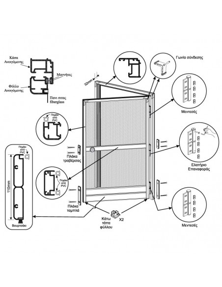 Insect screen for door, cut-to-measure-assembled Insect screen for door, cut-to-measure-assembled