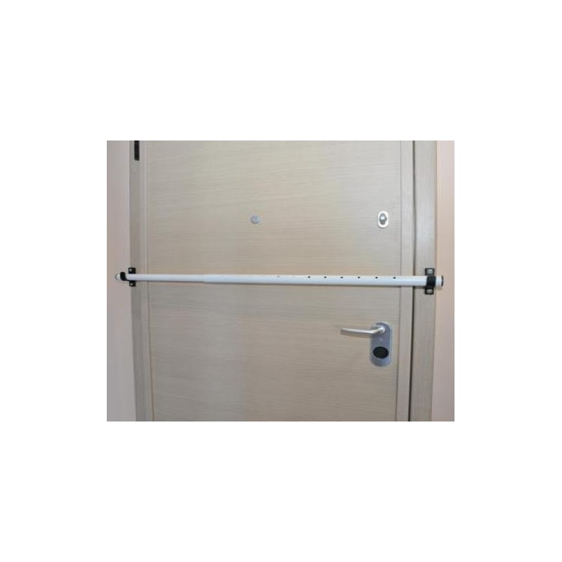 Adjustable safety bar for entry doors of all types