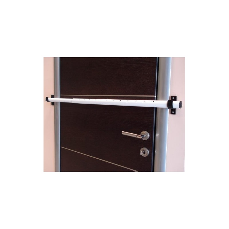 Adjustable safety bar for entry doors of all types