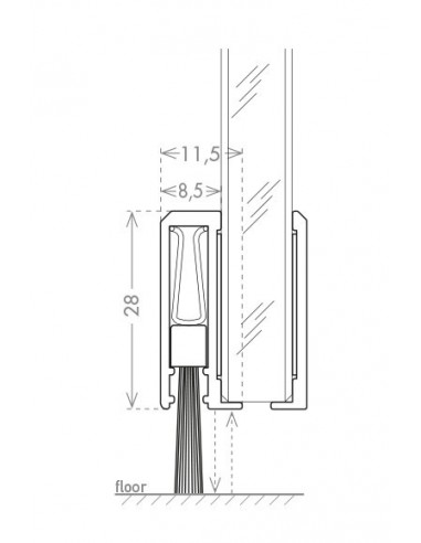Αεροστόπ για ανοιγόμενες γυάλινες πόρτες GLASS BRUSH