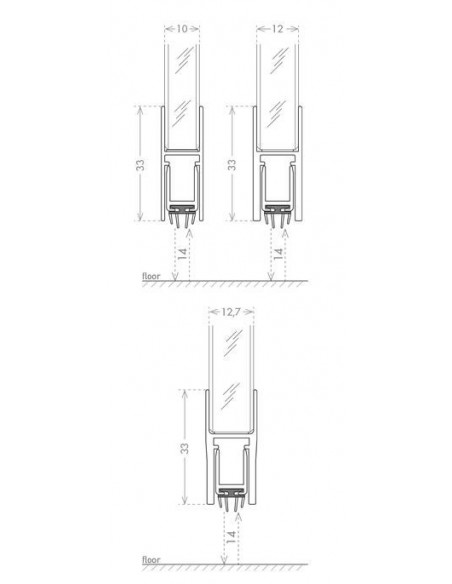 Air-stop GLASS BOTTOM SLIDE for glass doors Air-stop GLASS BOTTOM SLIDE for glass doors