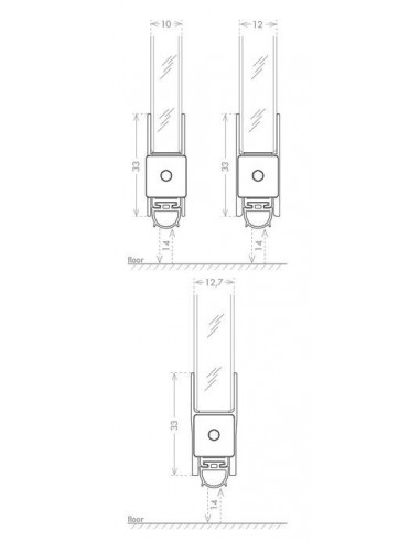 GLASS BOTTOM air-stop for glass doors