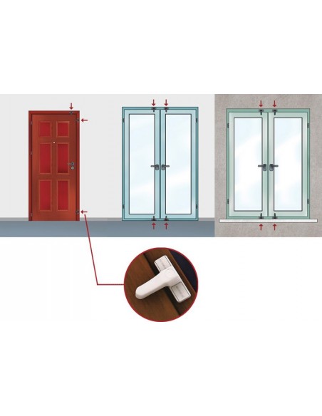 Safety hinged doors and windows and plastic EXTRA LOCK Safety hinged doors and windows and plastic EXTRA LOCK