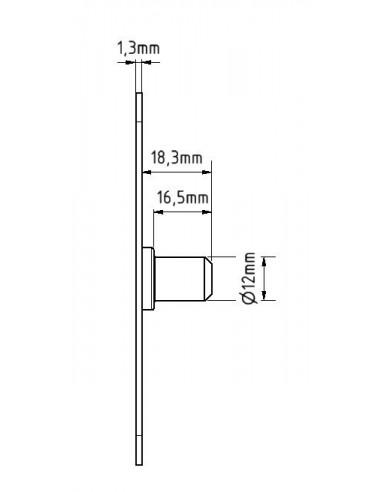 Metal base with pin