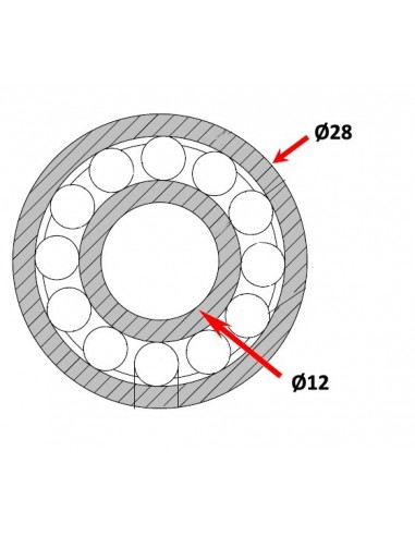 Bearing metal Ø28x12 (heavy duty)