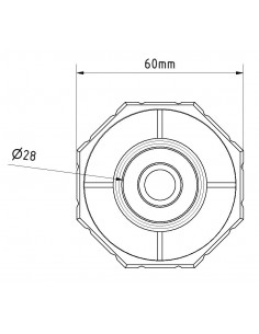 PVC octagonal cup Ø60 Ø28 (L 145) 2