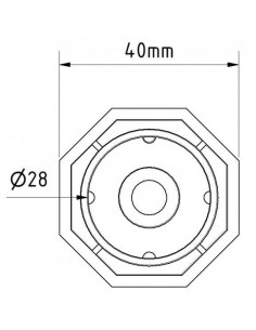 PVC κούπα Ø40 οκτάγωνη Ø28 L100 για ρολά στόρια(παντζούρια) 2
