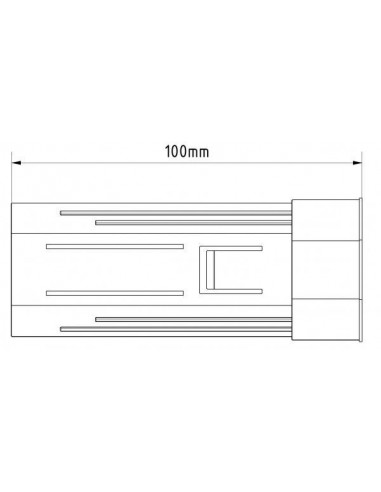PVC κούπα Ø40 οκτάγωνη Ø28 L100 για ρολά στόρια(παντζούρια)