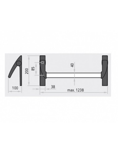 Emergency bar for fireproof door