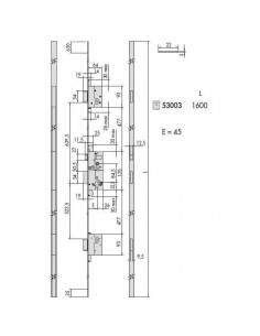 Κλειδαριά Τριών Σημείων Κυλίνδρου Cisa 53003-45 2