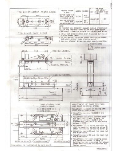 Μηχανισμός σούστα μπράτσο πόρτας - δαπέδου Ryobi MS202K ALE-RETOUR