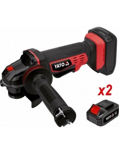 ΓΩΝΙΑΚΟΣ ΤΡΟΧΟΣ ΜΠΑΤΑΡΙΑΣ 18V 125MM SET 2X3AH YT-82828 YATO 2