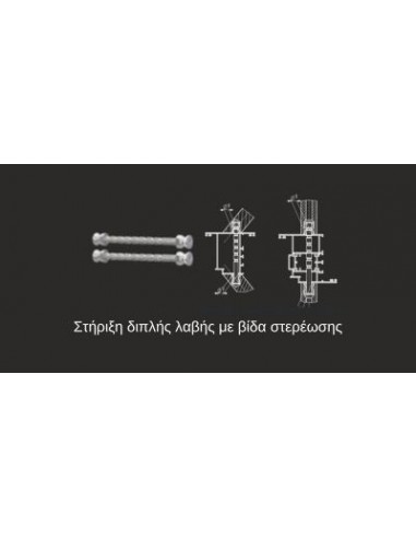 Ανοξείδωτη ίσια λαβή εξώπορτας τετράγωνη (35x35) Ζεύγος