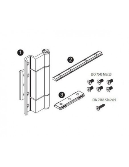Reversible hinges Camera Europea 220mm MM-10-220
