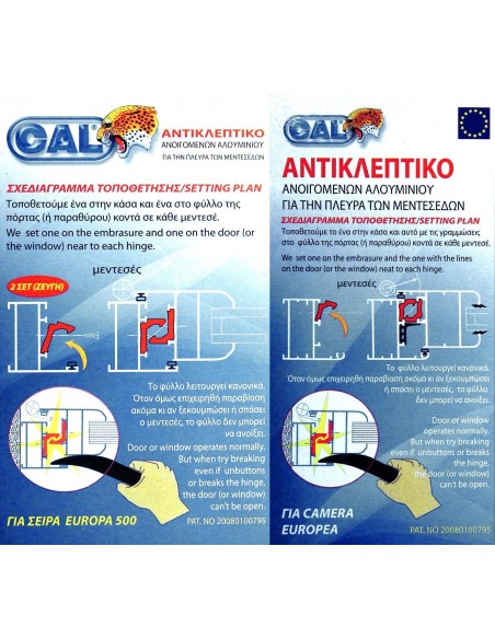 Ασφάλεια ανοιγομένων παραθύρων για την πλευρά των μεντεσέδων Ασφάλεια ανοιγομένων παραθύρων για την πλευρά των μεντεσέδων