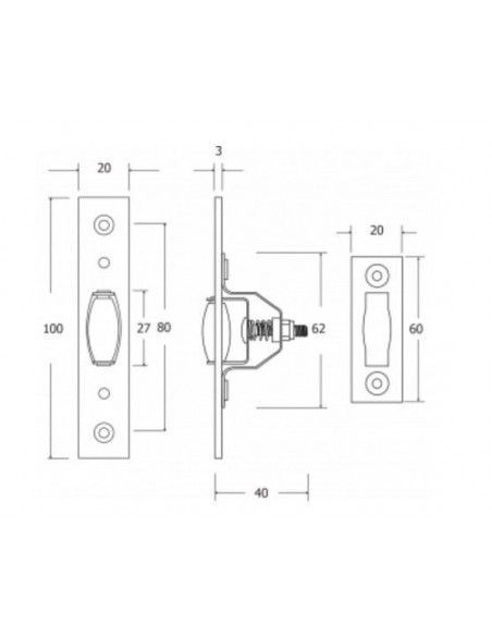 Stud for door with brass barrel Stud for door with brass barrel