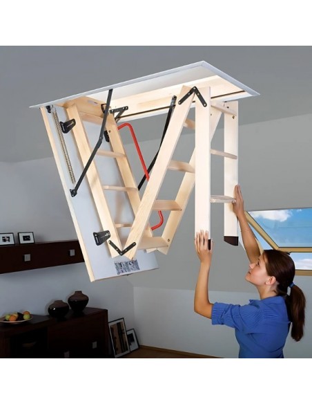 Πτυσσόμενη σκάλα τοίχου - ταράτσας - στέγης LWK-280 με 3 σπασίματα