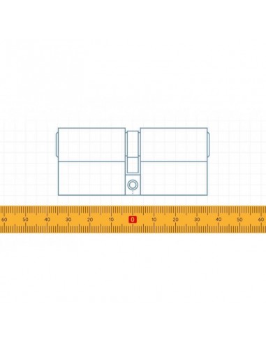 Door cylinder with 3 keys (Nickel, Mat)
