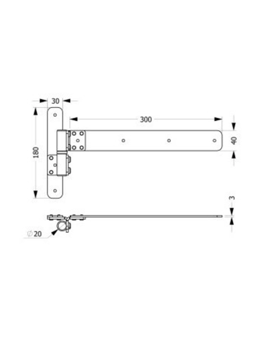 Stainless steel straight leaf hinge for fixed...