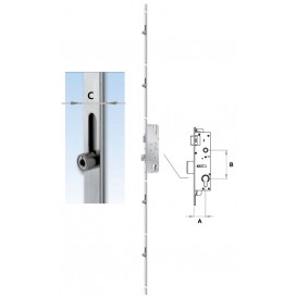 Κλειδαριά ασφαλείας 5 σημείων (35/85/16) για πόρτα αλουμινίου, PVC, ξύλου