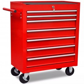 Wheeled Toolbox with 7 Drawers - tool cart - toolbox
