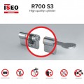 Κύλινδρος (αφαλός) ασφαλείας ISEO R700S3, με 3 κλειδιά 