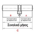 Κύλινδρος (αφαλός) υπερασφαλείας ISEO R6, με πόμολο για θωρακισμένη πόρτα